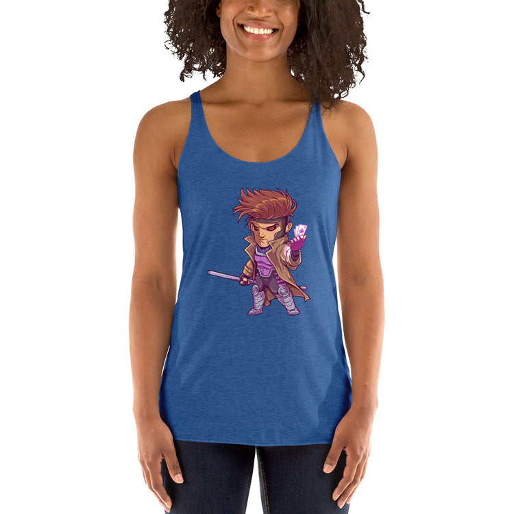 Gambit Women's Tri-Blend Racerback Tank Top - Fandom-Made