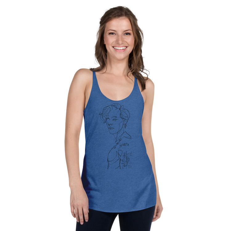 Harry Styles Outline Women's Tri-Blend Racerback Tank Top - Fandom-Made