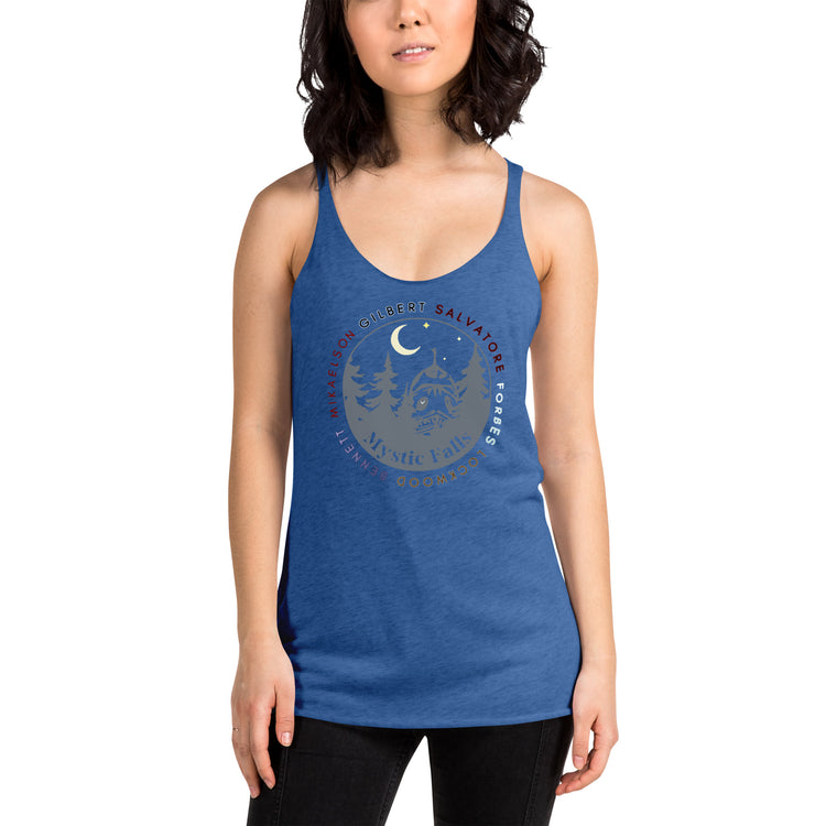 Mystic Falls Families Women's Tri-Blend Racerback Tank Top - Fandom-Made