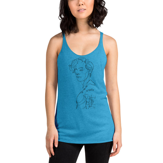 Harry Styles Outline Women's Tri-Blend Racerback Tank Top - Fandom-Made