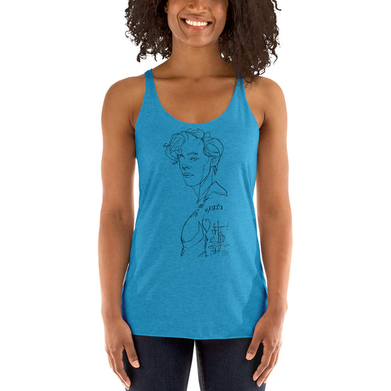 Harry Styles Outline Women's Tri-Blend Racerback Tank Top - Fandom-Made