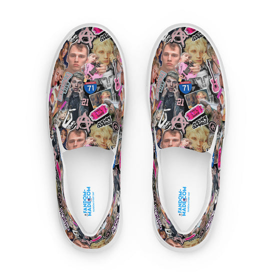 MGK Collage Women's Slip-On Canvas Shoes - Fandom-Made