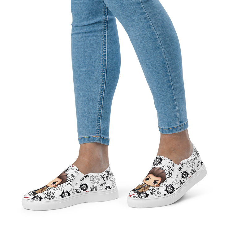 Cas All-Over Print Women's Slip-On Canvas Shoes - Fandom-Made