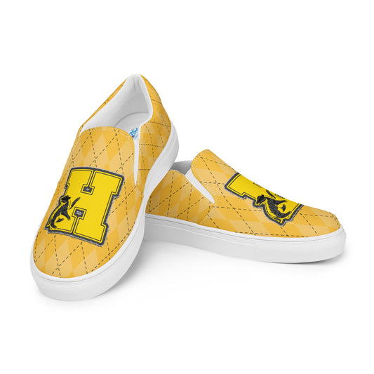 Hufflepuff H Embroidery Design Women's Slip-On Canvas Shoes - Fandom-Made