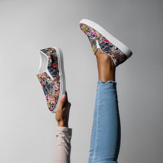 MGK Collage Women's Slip-On Canvas Shoes - Fandom-Made