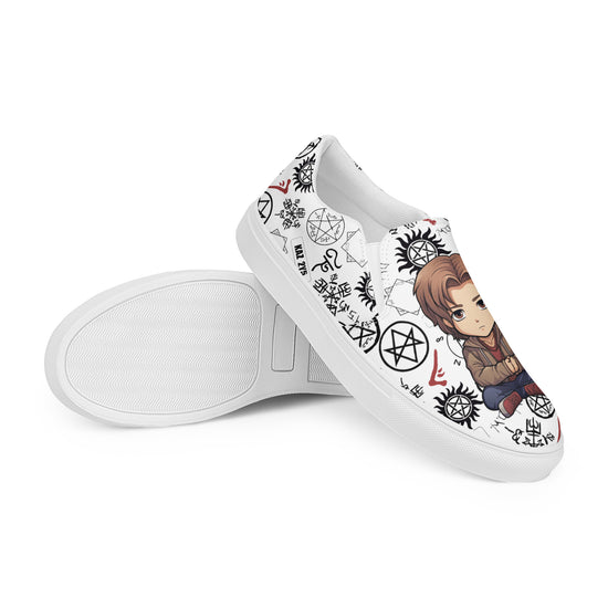 Sam Winchester All-Over Print Women's Slip-On Canvas Shoes - Fandom-Made
