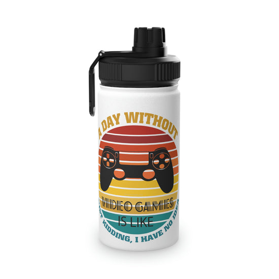 A Day Without Gaming (retro) Water Bottle - Fandom-Made