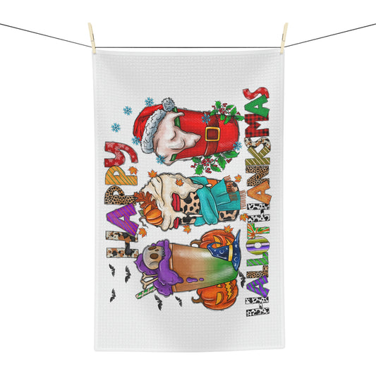 Happy HalloThanksMas Tea Towel - Fandom-Made