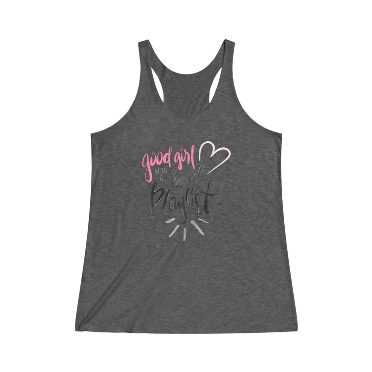 Hood Playlist Women's Tri-Blend Racerback Tank - Fandom-Made