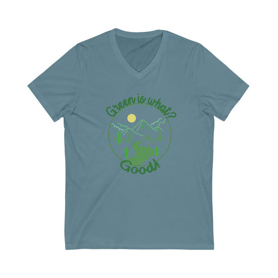 Green is Good Short Sleeve V-Neck Tee - Fandom-Made