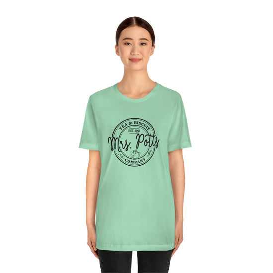 Mrs. Potts Tea and Biscuits Short Sleeve Tee - Fandom-Made