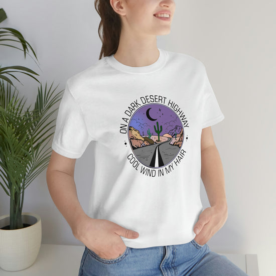 On a Dark Desert Highway Short Sleeve Tee - Fandom-Made