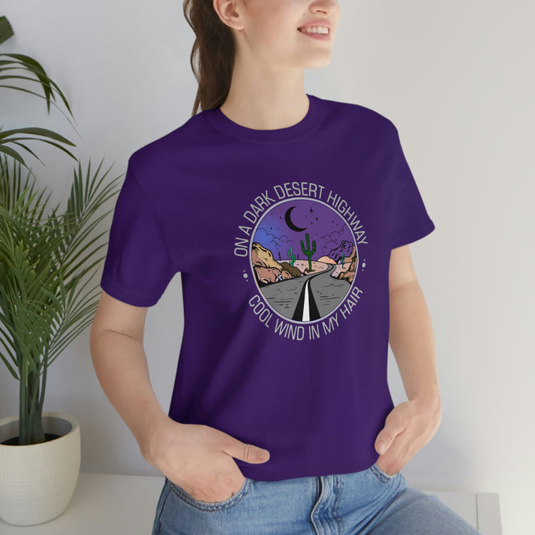 On a Dark Desert Highway Short Sleeve Tee - Fandom-Made