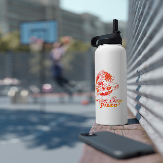 Surfer Boy Pizza Water Bottle - Fandom-Made