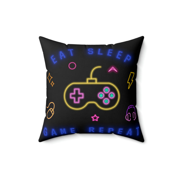 Eat, Sleep, Game, Repeat Square Pillow - Fandom-Made