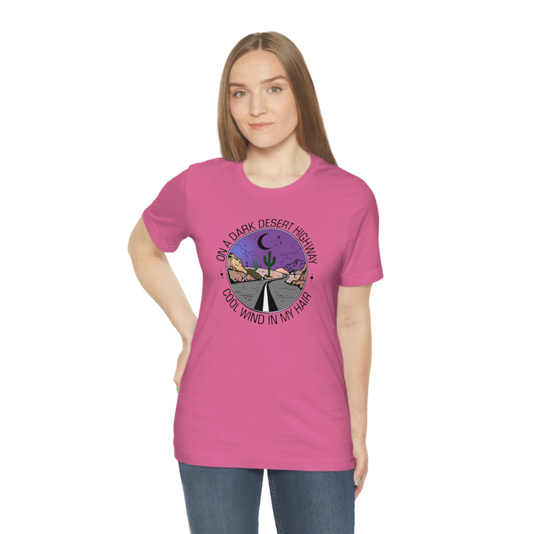 On a Dark Desert Highway Short Sleeve Tee - Fandom-Made