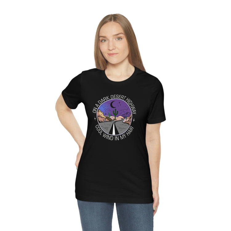 On a Dark Desert Highway Short Sleeve Tee - Fandom-Made