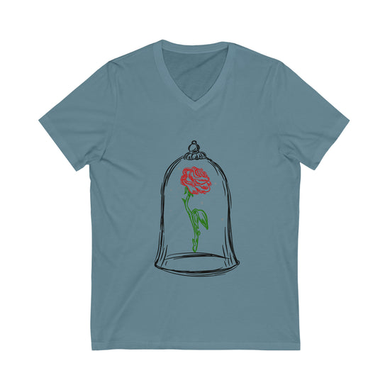 Enchanted Rose Short Sleeve V-Neck Tee - Fandom-Made