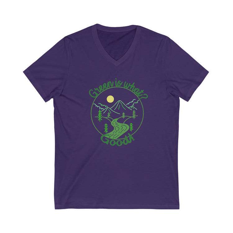 Green is Good Short Sleeve V-Neck Tee - Fandom-Made