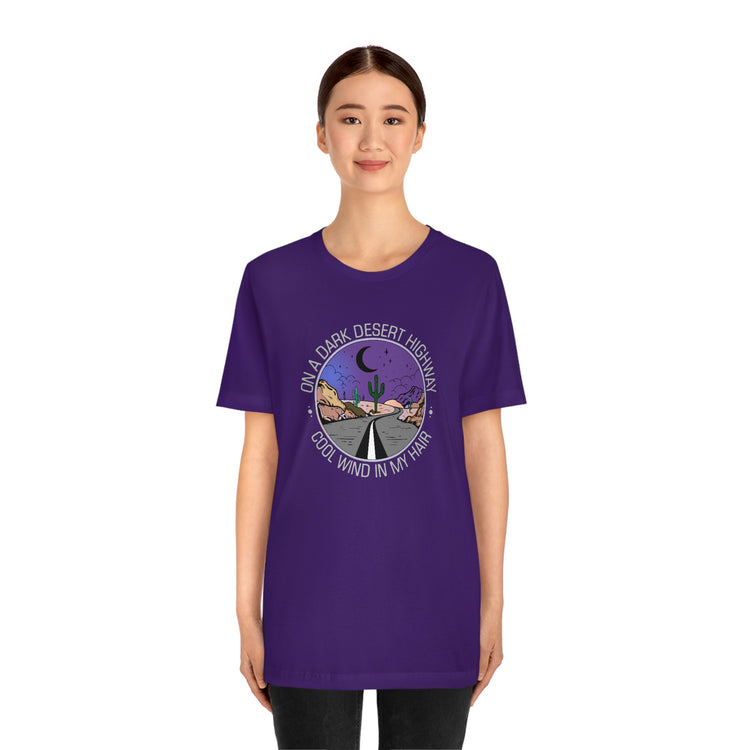 On a Dark Desert Highway Short Sleeve Tee - Fandom-Made