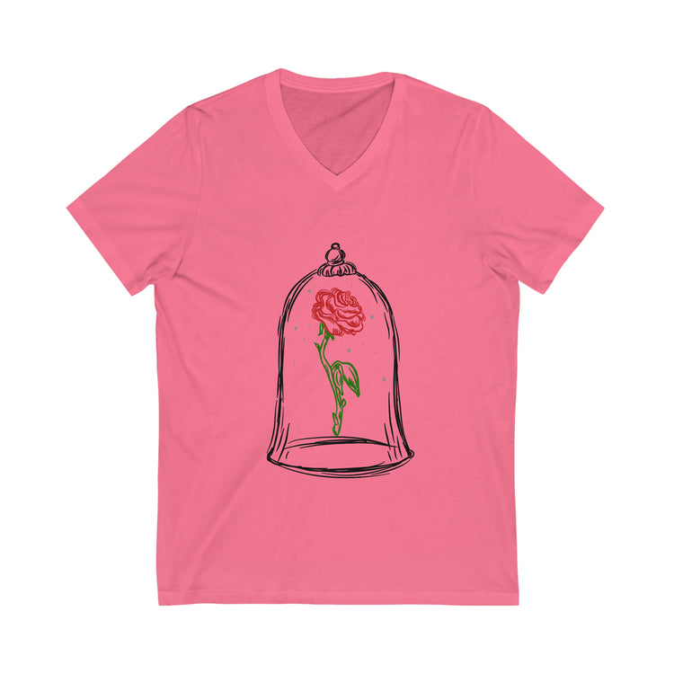 Enchanted Rose Short Sleeve V-Neck Tee - Fandom-Made