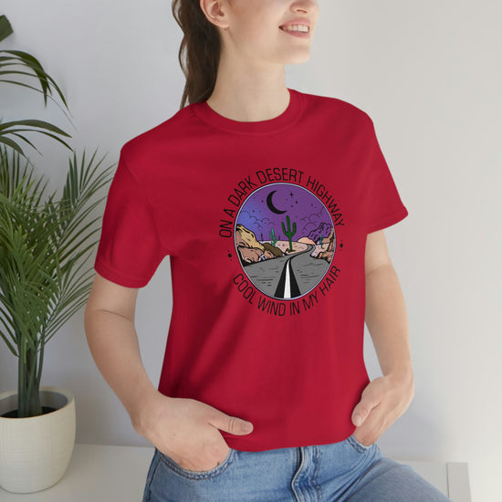 On a Dark Desert Highway Short Sleeve Tee - Fandom-Made