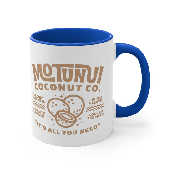 Motunui Coconut Co. Colorful Accent Mugs, 11oz - Fandom-Made
