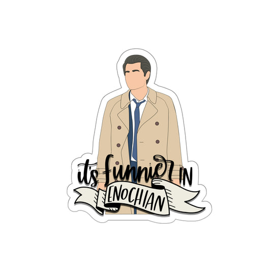 It's Funnier in Enochian (Castiel) Die-Cut Sticker - Fandom-Made