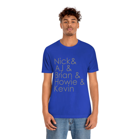 Back Street Boys Names Short Sleeve Tee - Fandom-Made