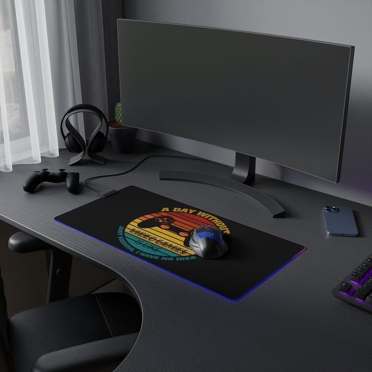 A Day Without Gaming (retro) LED Gaming Mouse Pad - Fandom-Made