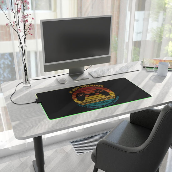 A Day Without Gaming (retro) LED Gaming Mouse Pad - Fandom-Made