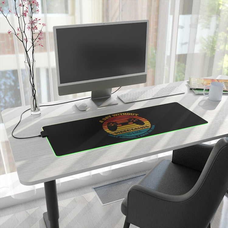 A Day Without Gaming (retro) LED Gaming Mouse Pad - Fandom-Made