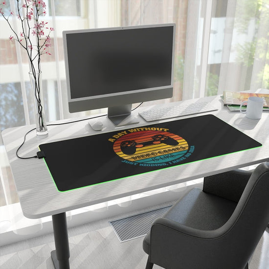 A Day Without Gaming (retro) LED Gaming Mouse Pad - Fandom-Made