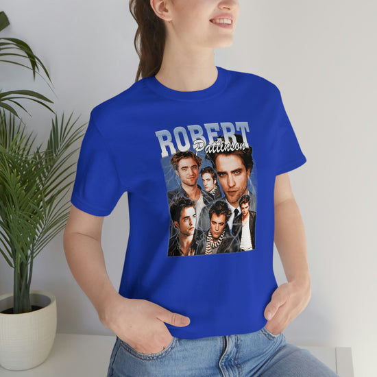 Robert Pattinson Collage Tee (blue) - Fandom-Made