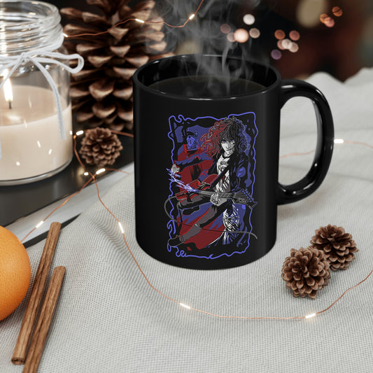 Eddie Munson Cartoon Black mug 11oz - Fandom-Made