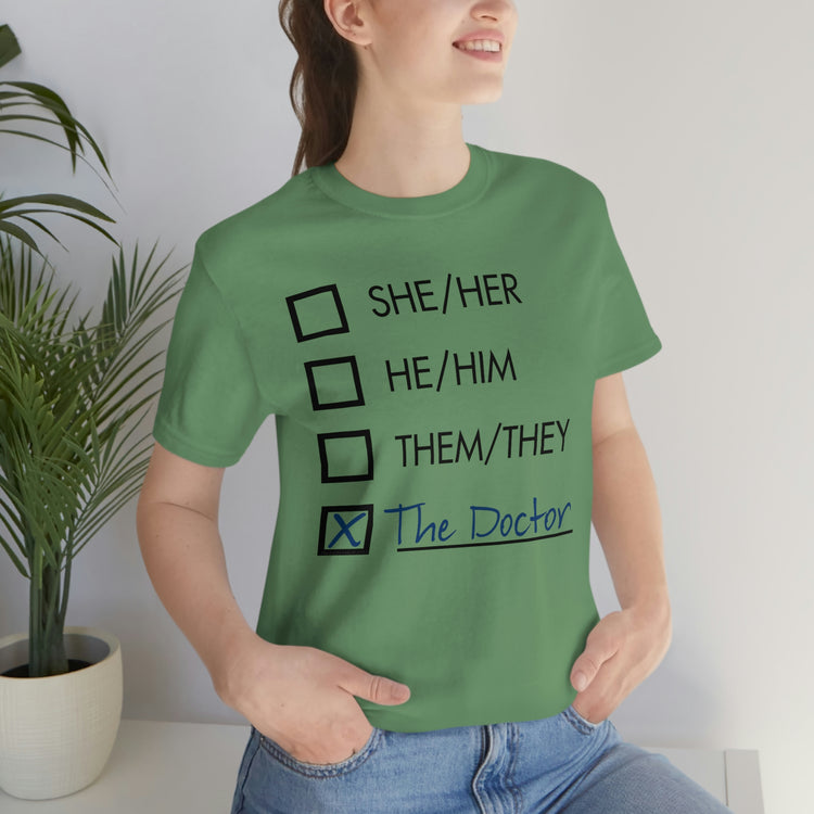 Doctor Who - Pronouns Unisex Jersey Short Sleeve Tee - Fandom-Made