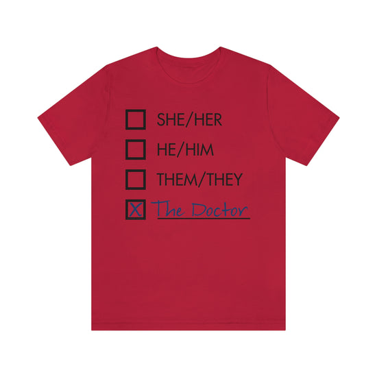 Doctor Who - Pronouns Unisex Jersey Short Sleeve Tee - Fandom-Made