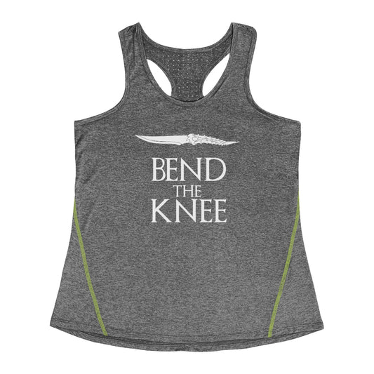 Bend the Knee (blade) Racerback Sports Top - Fandom-Made