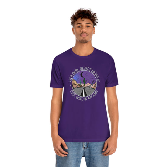 On a Dark Desert Highway Short Sleeve Tee - Fandom-Made