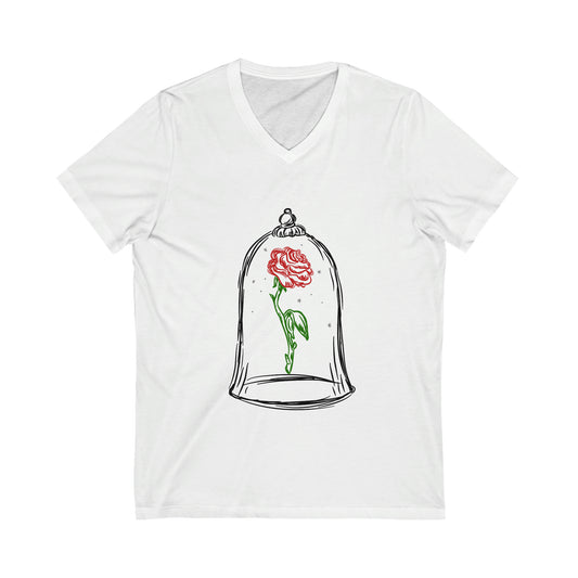 Enchanted Rose Short Sleeve V-Neck Tee - Fandom-Made