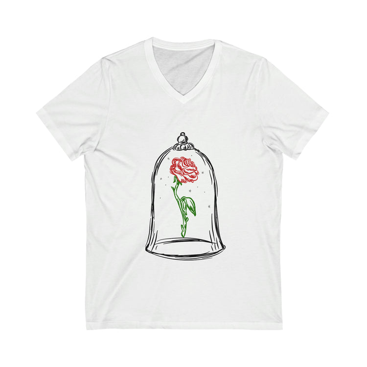 Enchanted Rose Short Sleeve V-Neck Tee - Fandom-Made