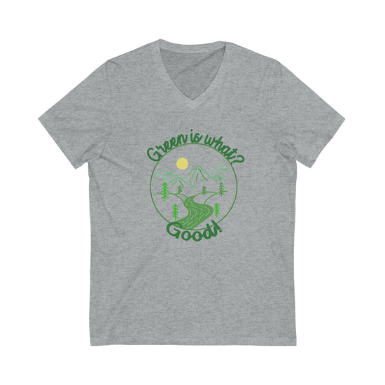 Green is Good Short Sleeve V-Neck Tee - Fandom-Made