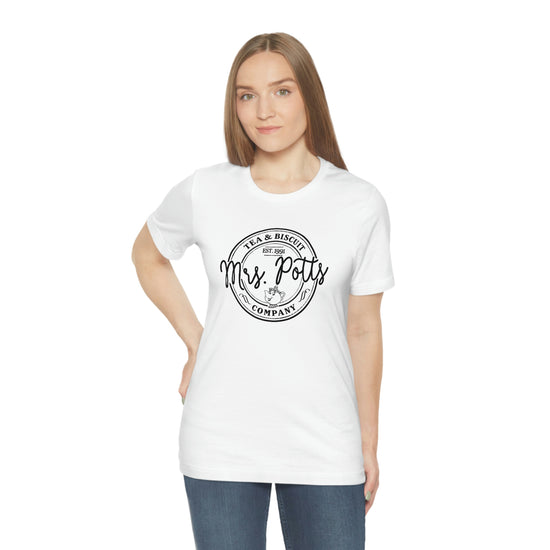 Mrs. Potts Tea and Biscuits Short Sleeve Tee - Fandom-Made