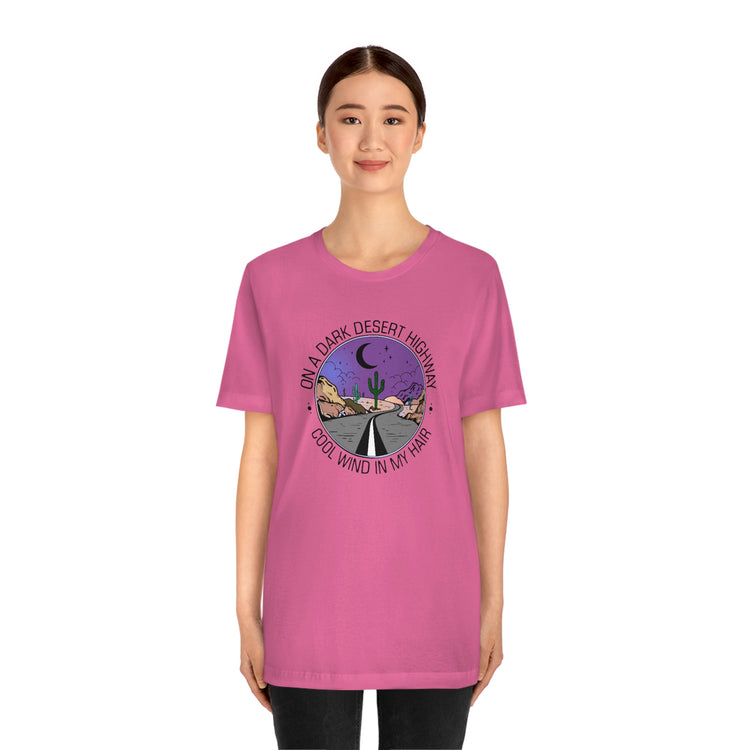 On a Dark Desert Highway Short Sleeve Tee - Fandom-Made