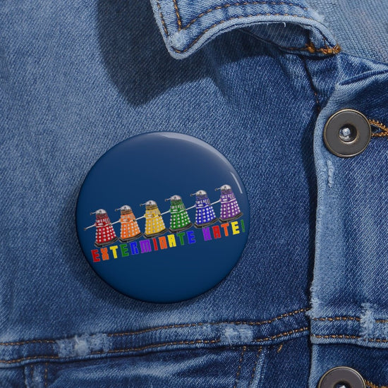 Exterminate Hate - Blue Pin Buttons - Fandom-Made