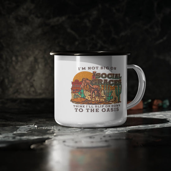 Friends in Low Place Enamel Camp Cup - Fandom-Made