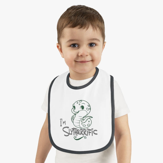 Harry Potter - Slytherrific Baby Contrast Trim Jersey Bib - Fandom-Made