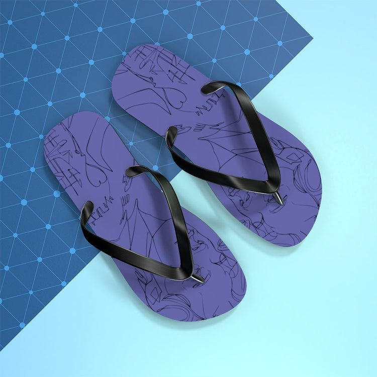 Harry Styles Outline (Veri Peri) Flip Flops - Fandom-Made