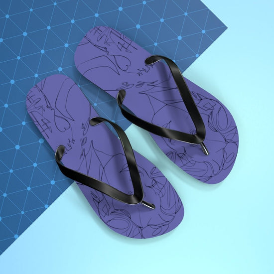 Harry Styles Outline (Veri Peri) Flip Flops - Fandom-Made