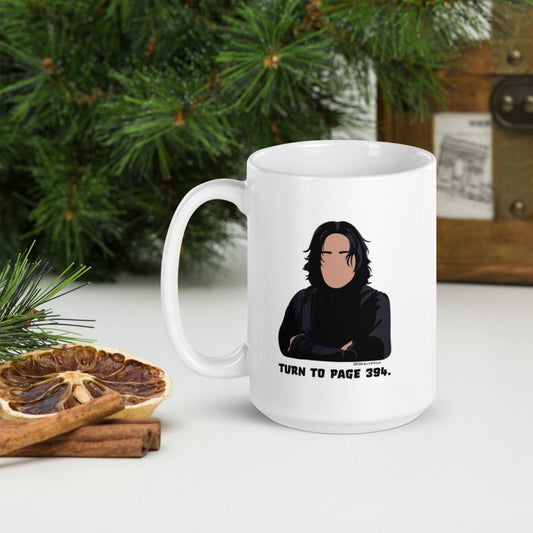 HP Inspired Snape White glossy mug (quote) - Fandom-Made